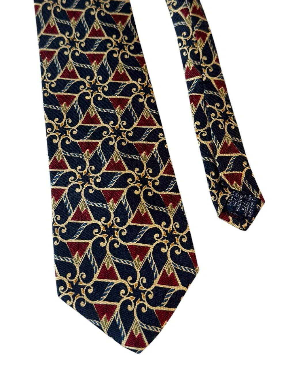 Vintage Lands End Mens Silk Tie Quiet Luxury Old Money Formal Equestrian